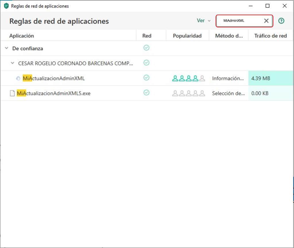 Escribe MiAdminXML en el buscador