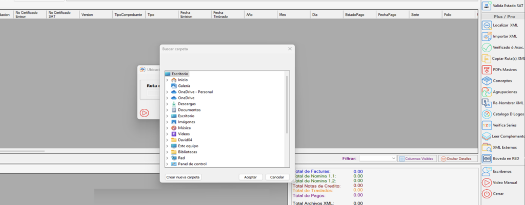version anterior donde se muestran las carpetas disponibles