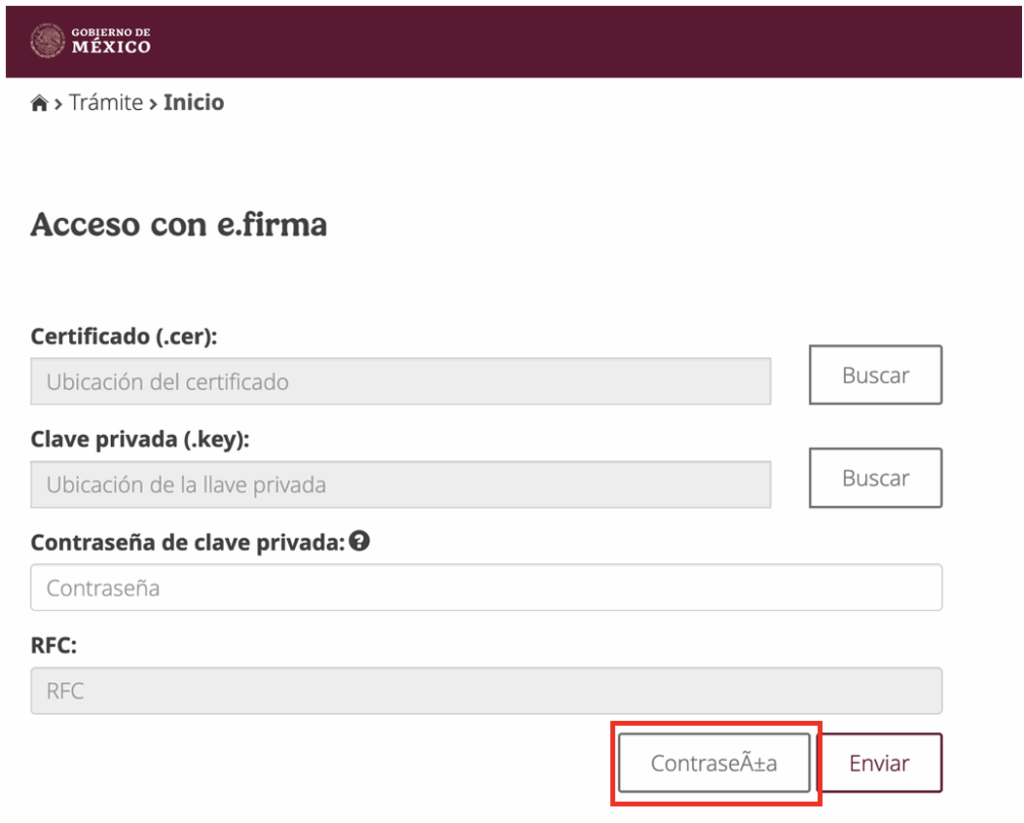 formualrio de ingreso, da clic en contraseña si necesitas ingresar con contraseña