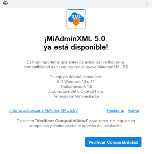 pantalla en sistema miadminxml 5 ya esta disponible