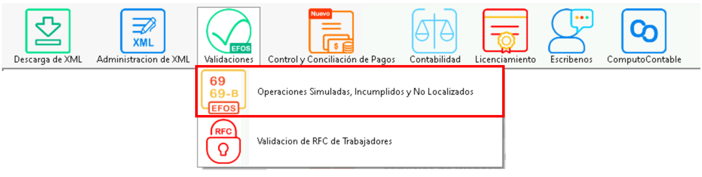 Menu Validaciones