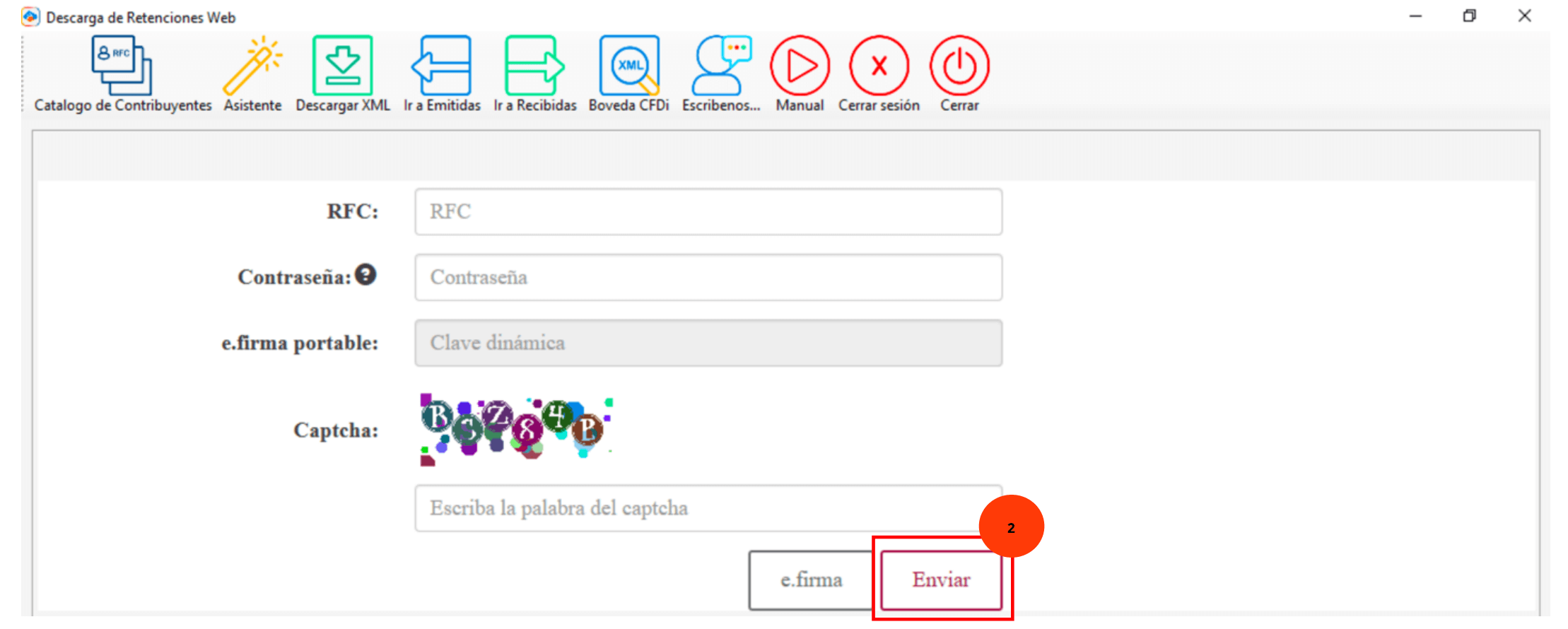Interfaz del SAT