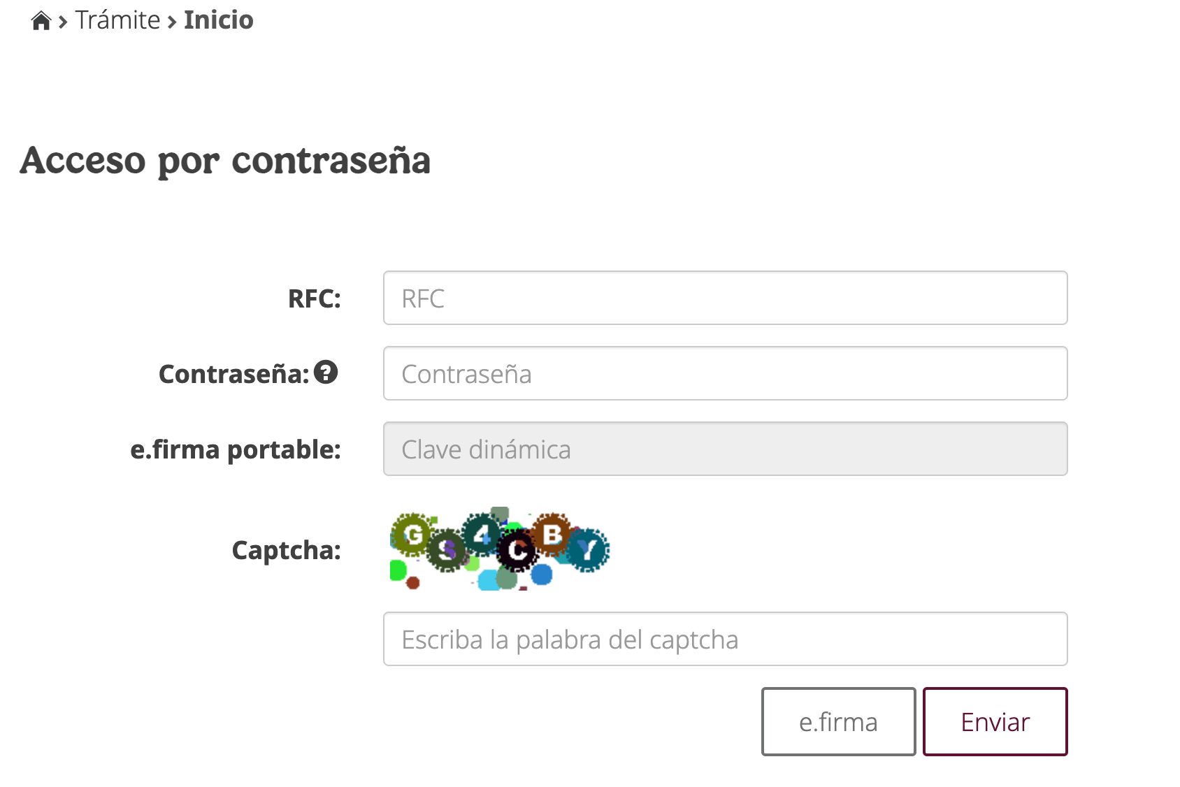 Acceso con contraseña